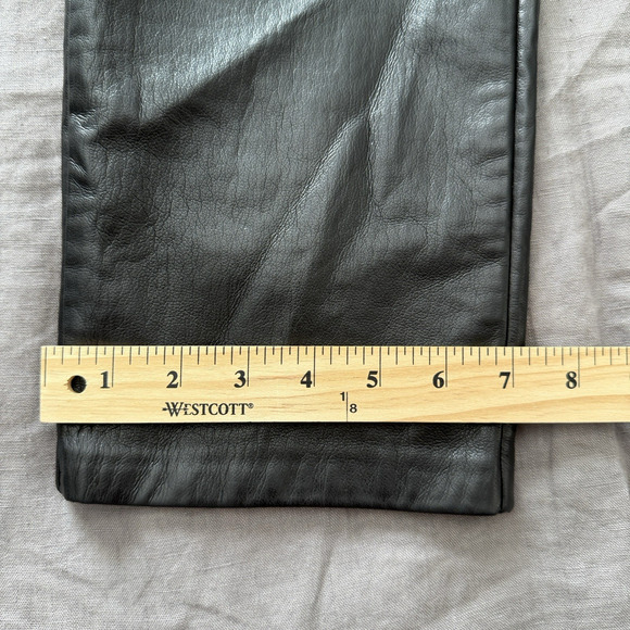 Aritzia Wilfred Faux Leather Pants Straight Leg Black Cropped Size 4 - Picture 7 of 10